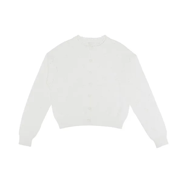 [2차] Punching Knit Cardigan (cloud white)