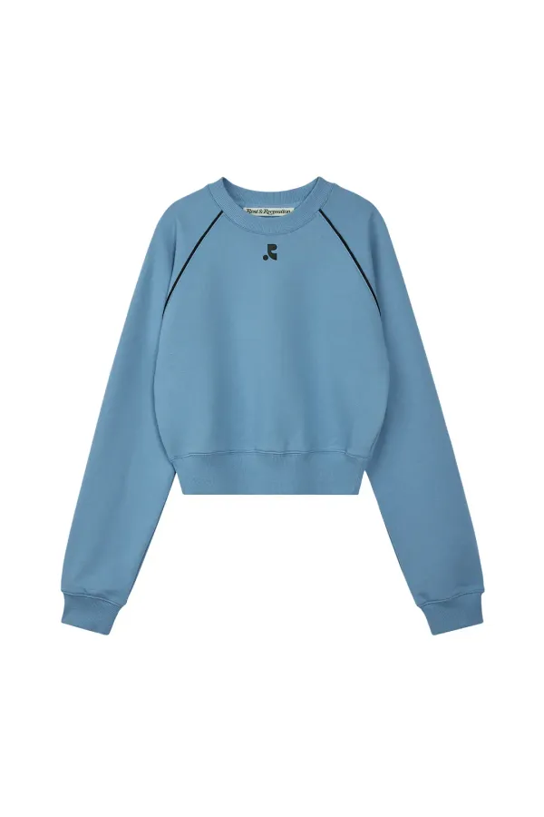 CROPPED RAGLAN SWEATSHIRT - BLUE
