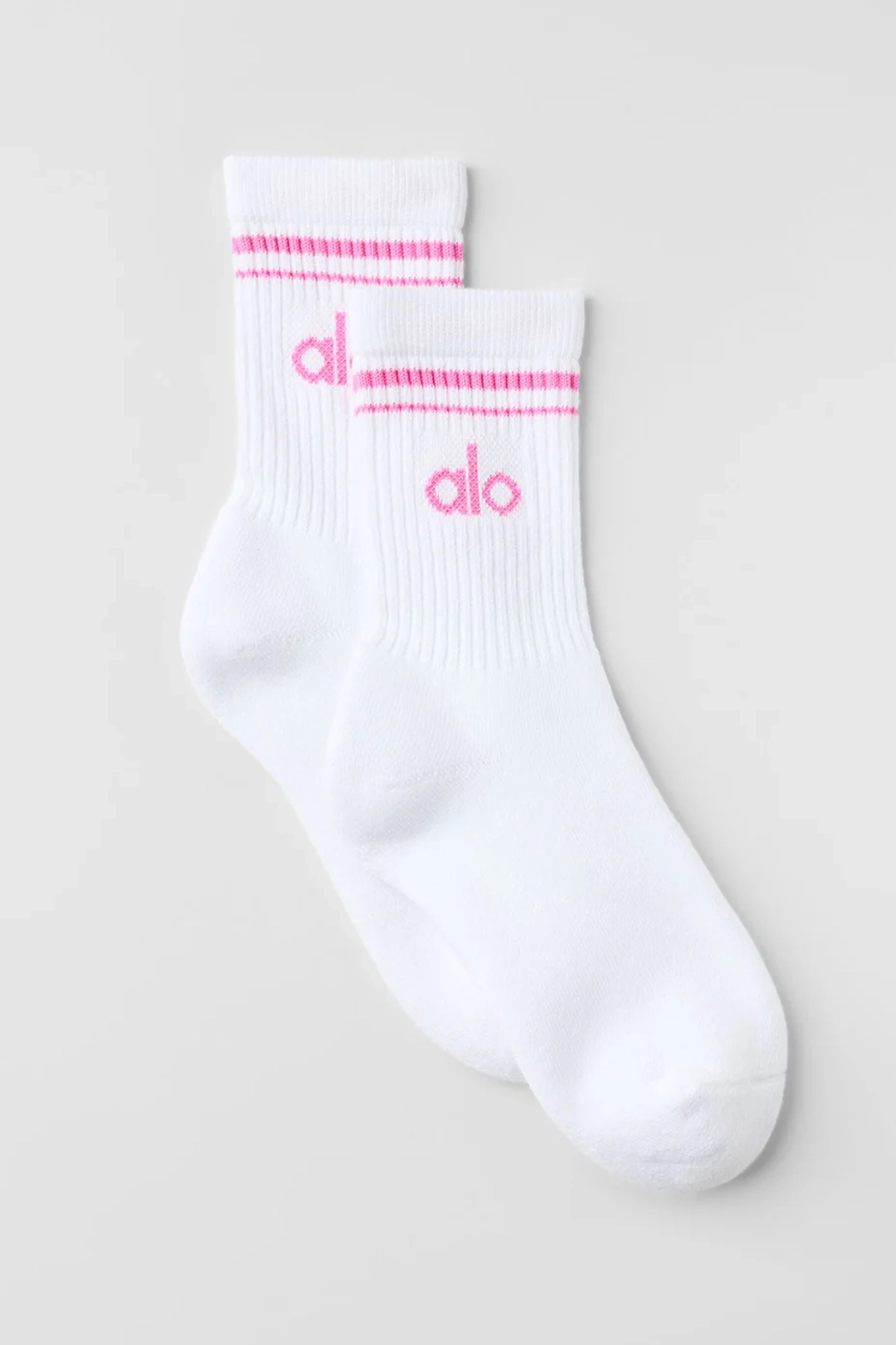알로요가 Unisex Half-Crew Throwback Sock - White/Paradise Pink 상품 이미지 1