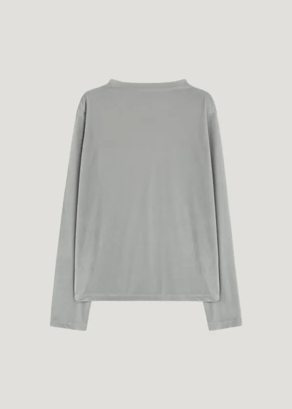 Velvet Shirring Long Sleeve Tee_3 Colors