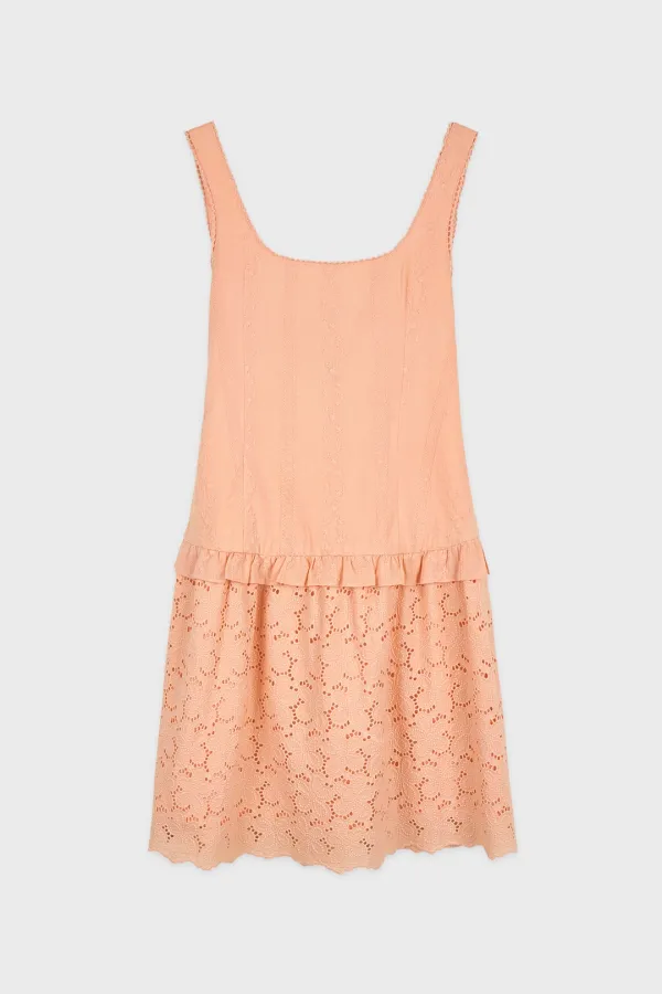 Punching Lace One-Piece (Apricot)