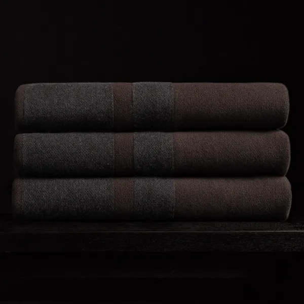 Baja Stripe Knit Blanket - Dark Brown/Charcoal