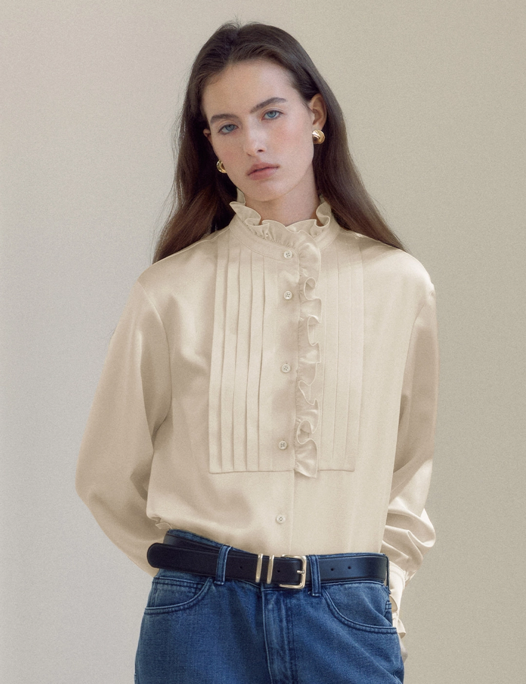 노미나떼 Isabel Ruffle Blouse (Ivory) 상품 이미지 2