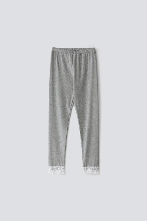 LACE TRIM LEGGINGS_MELANGE