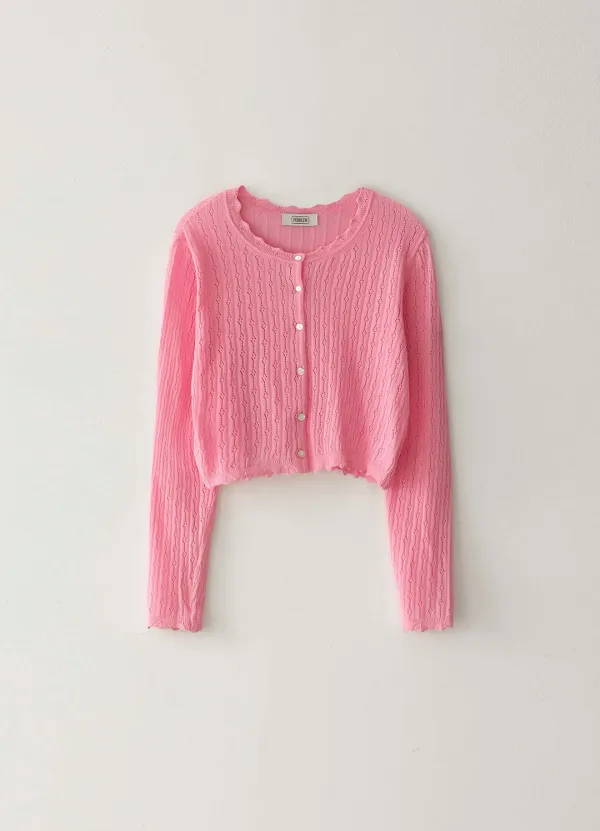 [Sale] Skashi Punching Cardigan - Pink