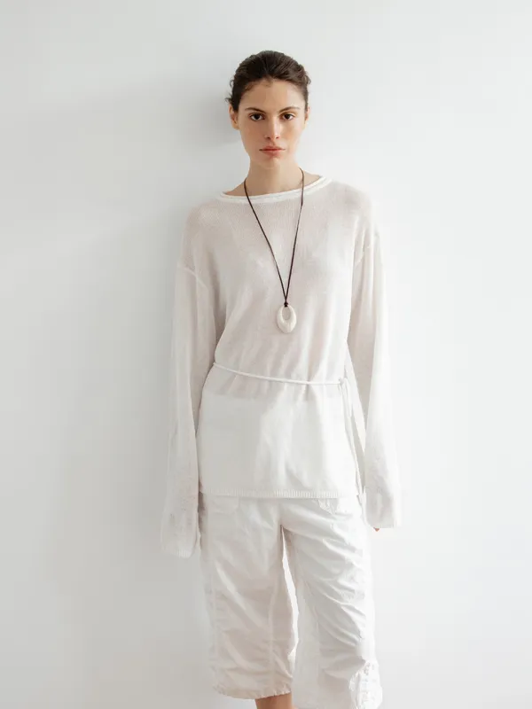 TIR PAPER BOAT NECK KNIT_WHITE