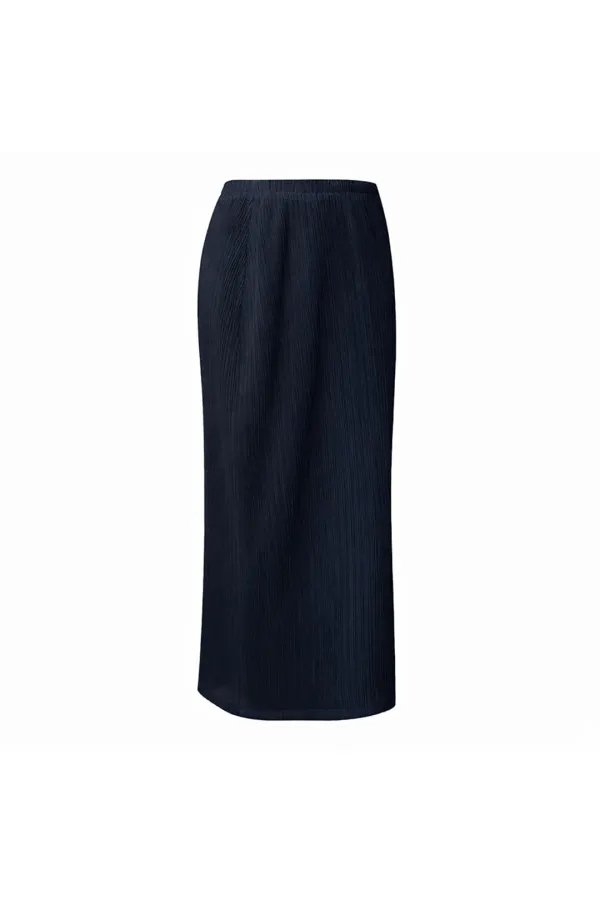 [예약배송 6/16] AUBE PLEATS LONG SKIRT [NAVY]