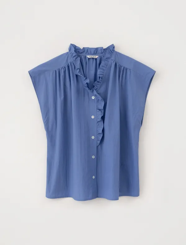 Tove Ruffle Shirt (Blue)