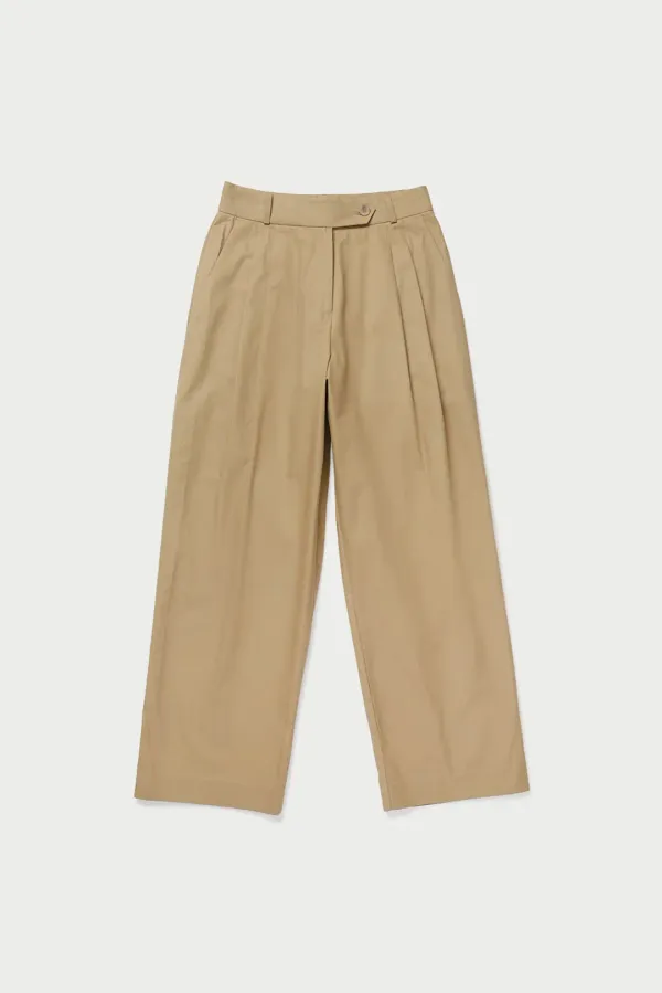 Wide pintuck pants_beige