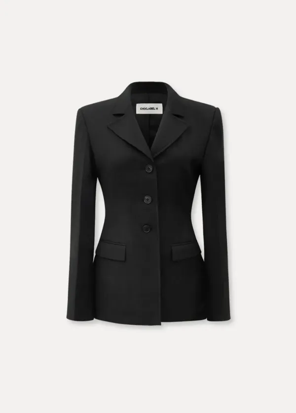 CHIXLABEL H 르위 아워글라스 자켓 - Black