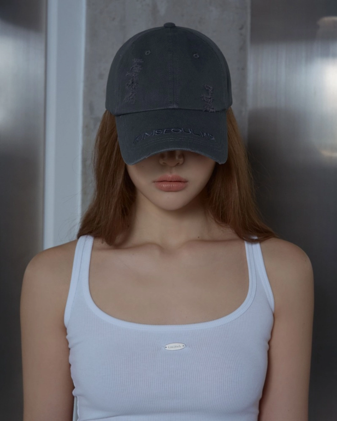 킴서울 LOGO DAMAGE CAP *charcoal 상품 이미지 2