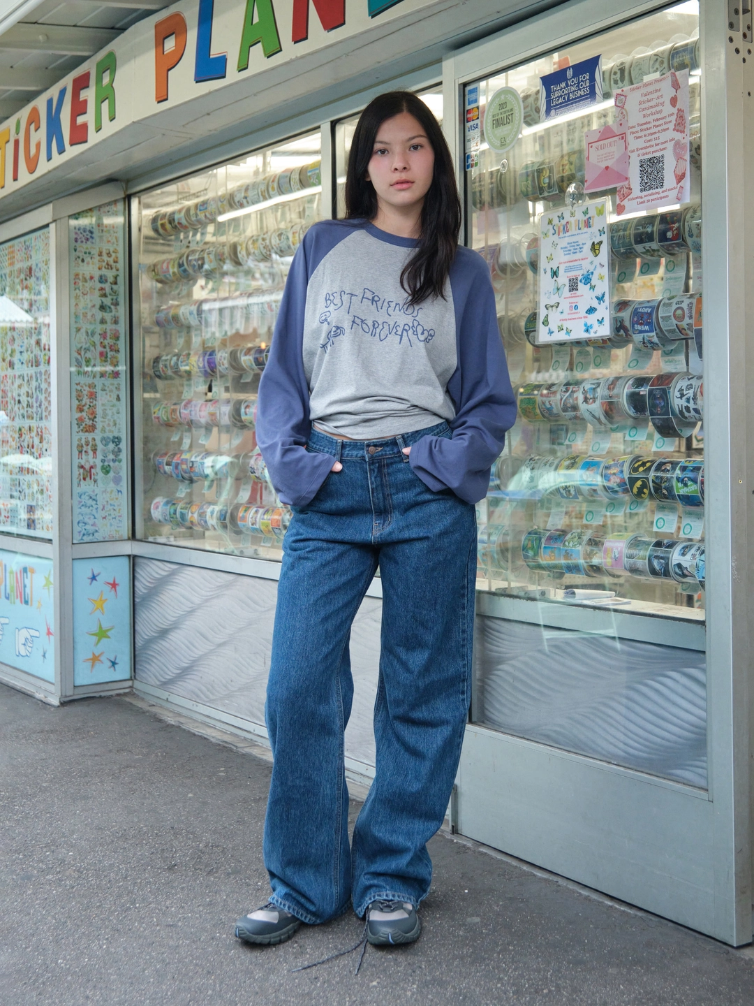 로우클래식 Lc Bff Raglan Tee_Melange Grey - LOW CLASSIC 상품 이미지 1