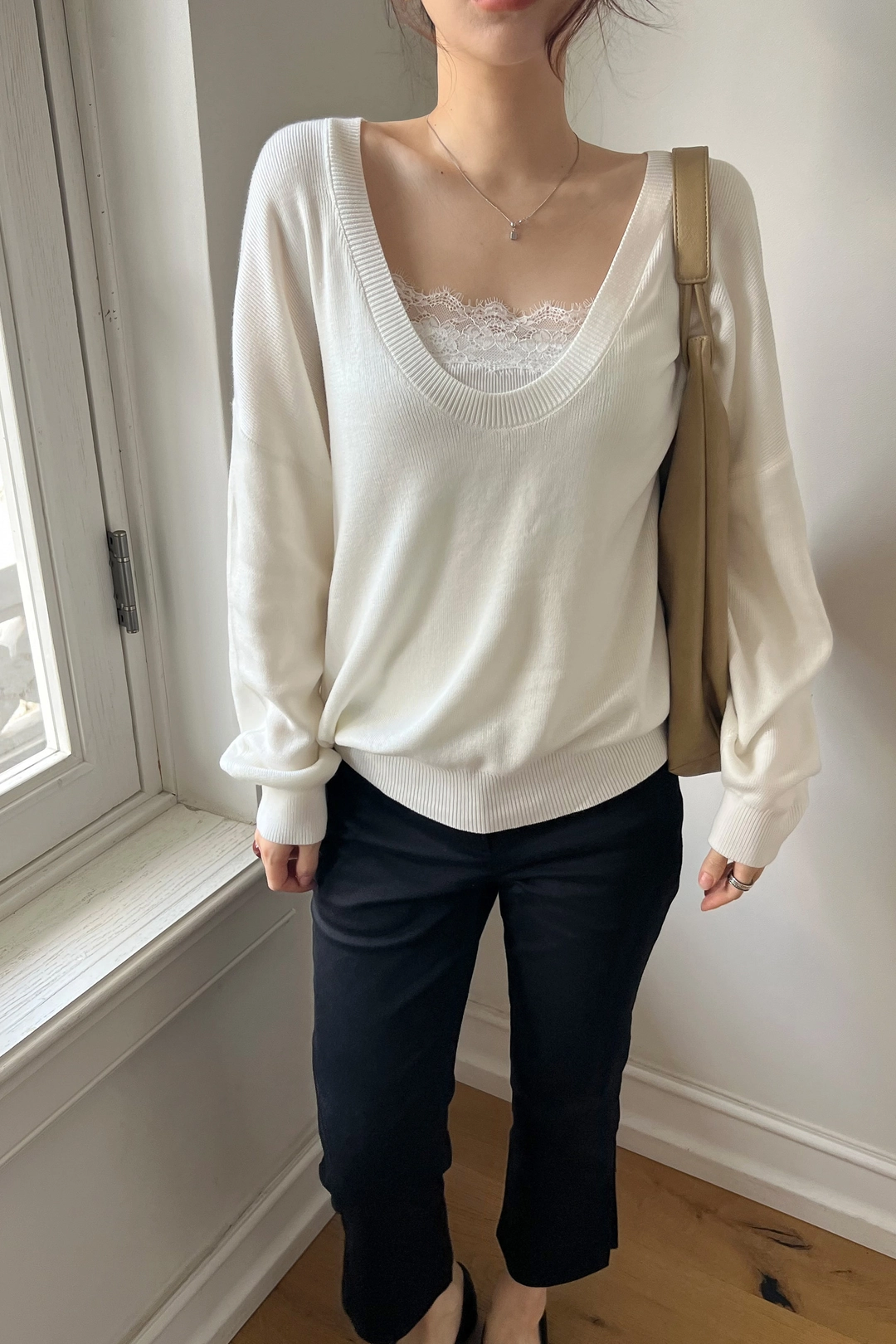 리브어리 Vale Neck Knit (ivory) 상품 이미지 2