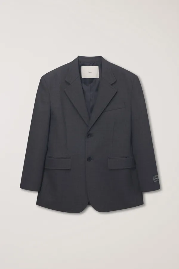 UNISEX OVERSIZED WOOL BLAZER MELANGE GREY_UDJA6A107G2