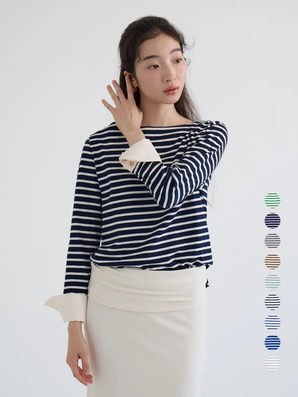 Stripe Cuffs Tee_ 9 Colors