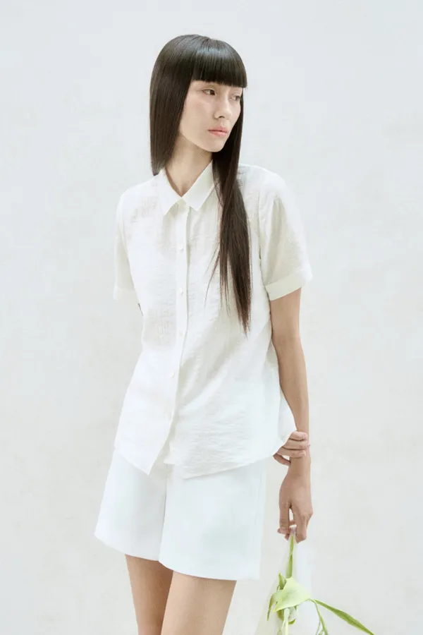 SILKY STRIPPED HALF SLEEVE SHIRT
