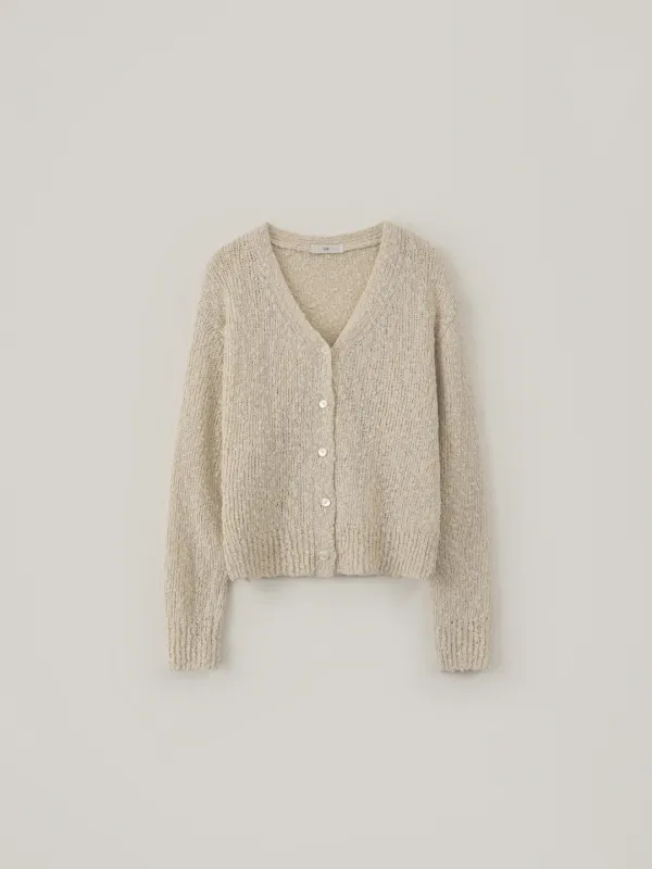 Cotton Bubble Cardigan - Cream