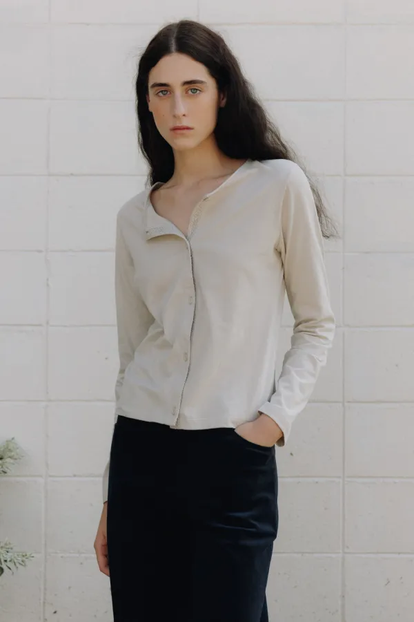 Greta lace cotton cardigan (ivory)