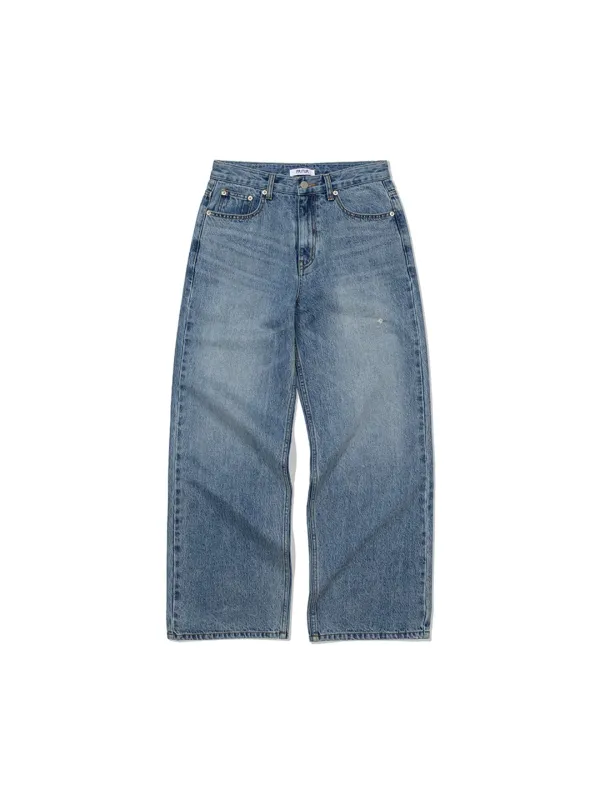 Plain Wide Denim Pants Blue_F253DE01