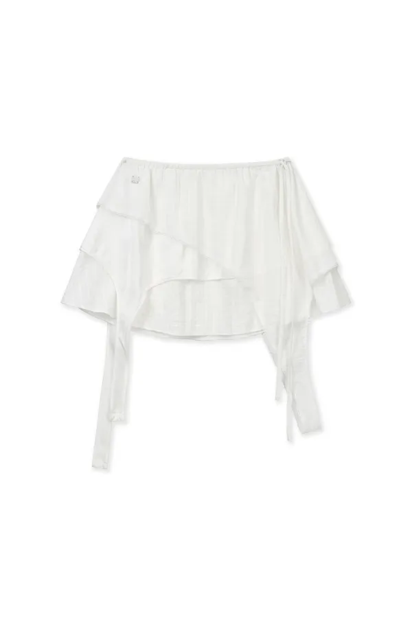 MULTI PANEL LAYERED SKIRT IN WHITE