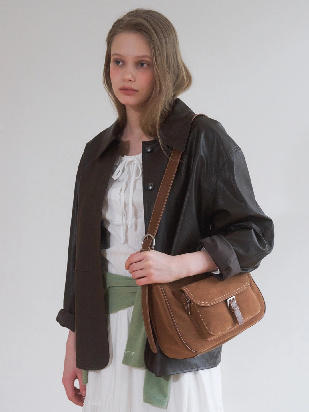어몽 A FAUX LEATHER JACKET_BROWN 상품 이미지 3