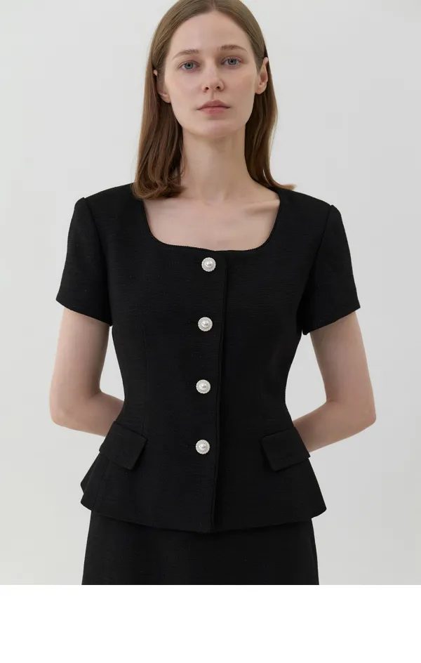 Bonnie Short-Sleeve Jacket (Black)