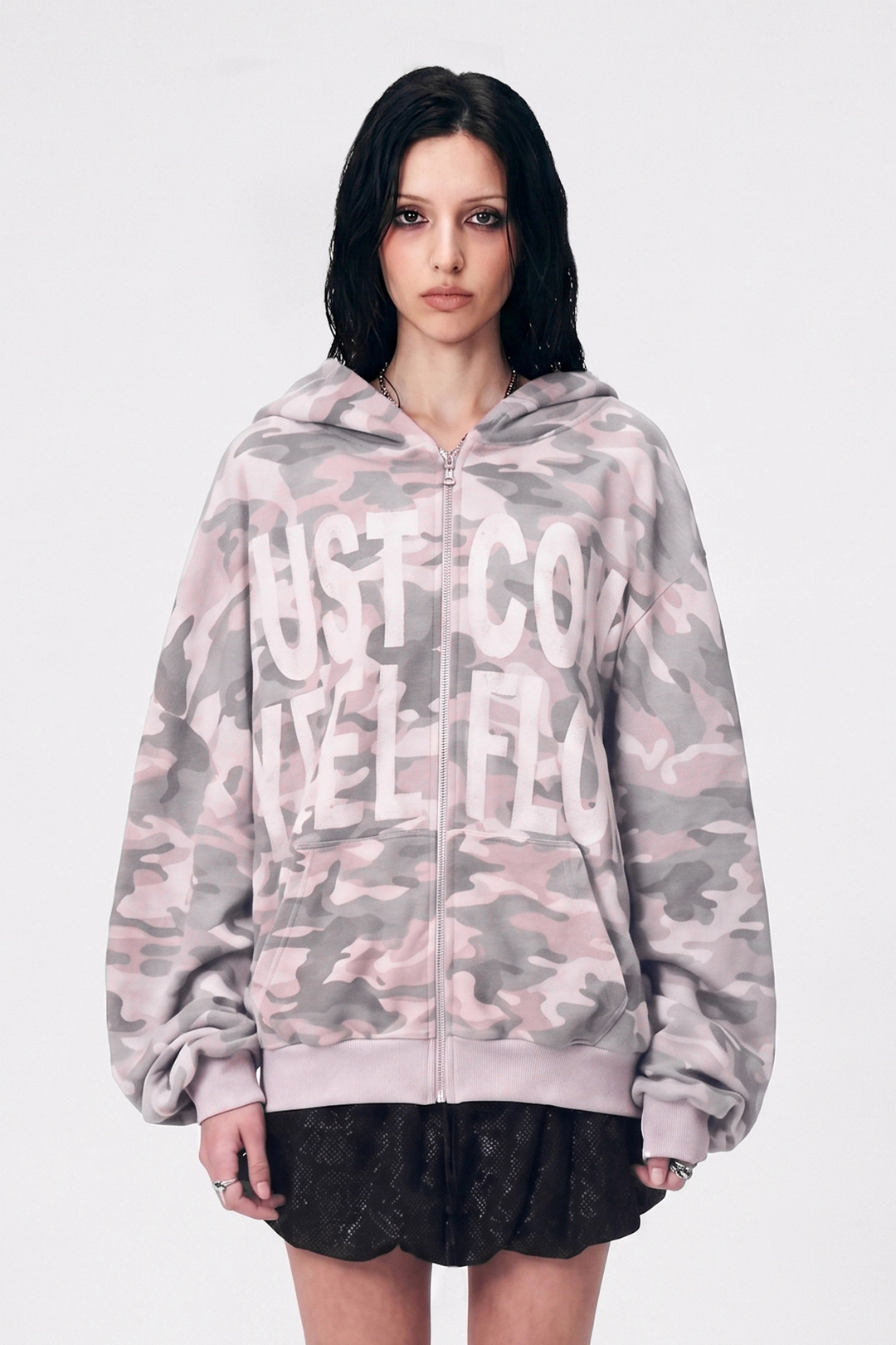 와이이이엘 JUST COPY ZIP-UP HOODIE PINK 상품 이미지 2