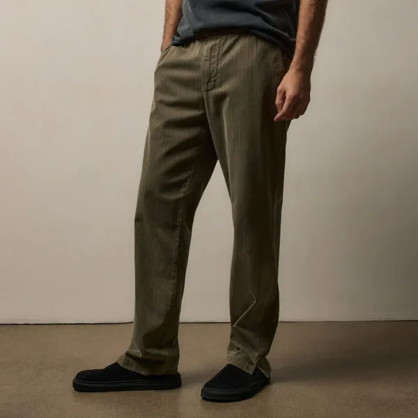 Herringbone Twill Trouser - Birch Pigment