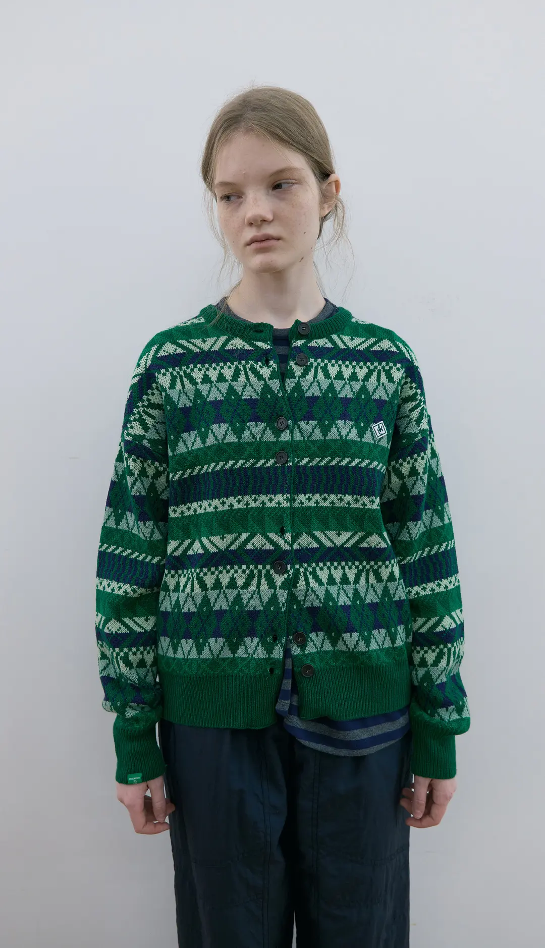 노컨텐츠 132. Mixed pattern cardigan 상품 이미지 1