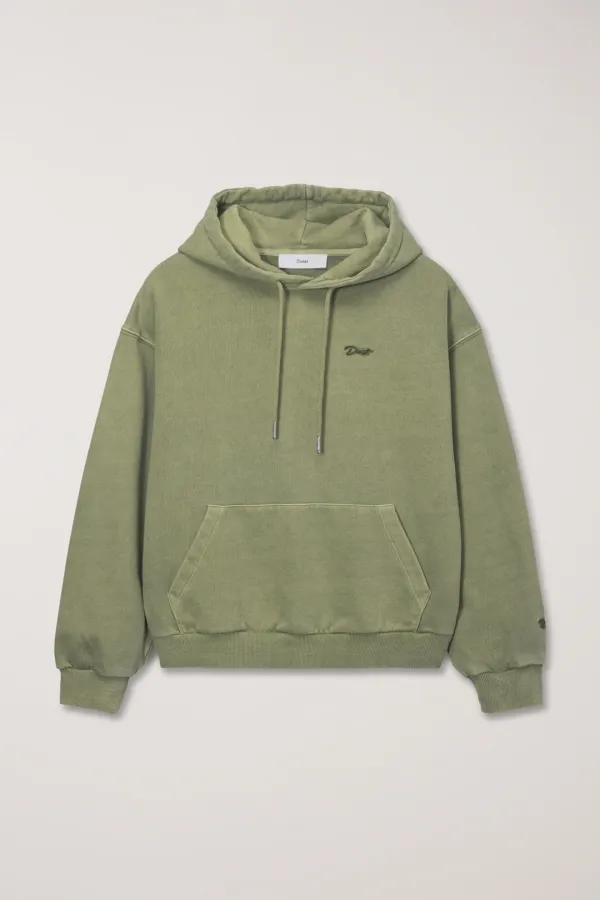 UNISEX GARMENT DYED HOODIE OLIVE GREEN_UDTS6A113E1