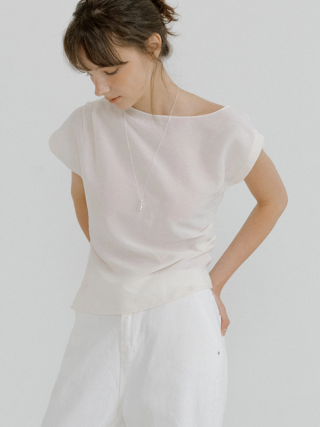 아워코모스 dolman pin tuck blouse (cream) orc 6082 상품 이미지 1