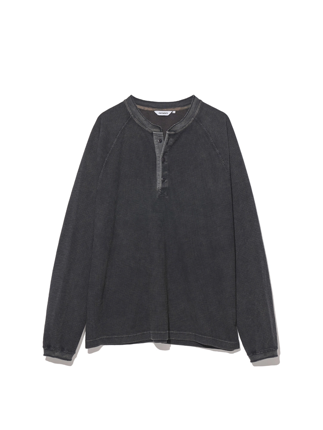 파르티멘토 Waffle Henley Long Sleeve_Charcoal 상품 이미지 3