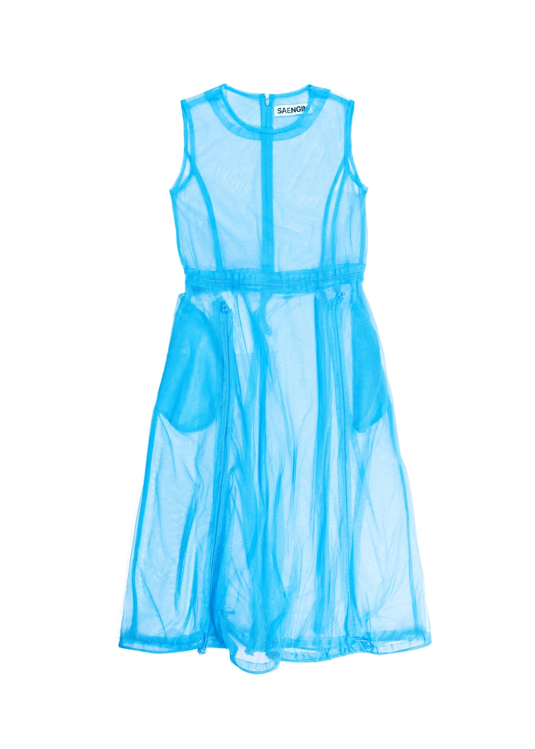 생긴 TULLE SHIRRING STOPPER DRESS - BLUE 상품 이미지 3