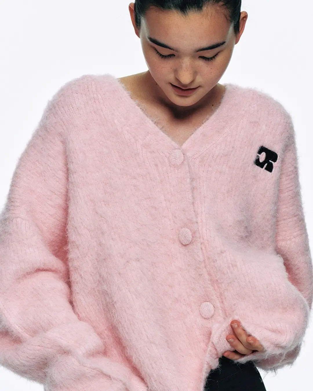 센토르 CENTAUR BULKY BRUSHED WOOL CARDIGAN_PINK 상품 이미지 2