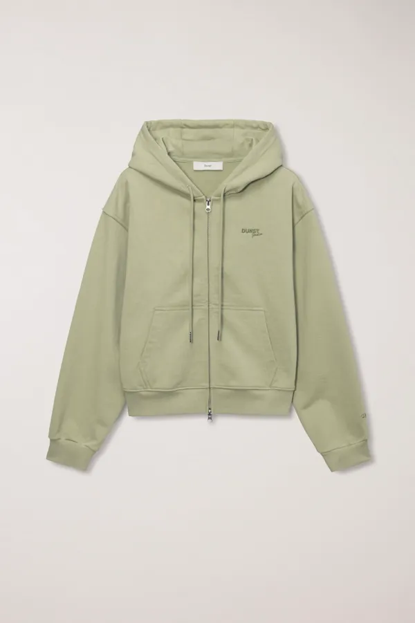 UNISEX CROPPED ZIP-UP HOODIE OLIVE_UDTS6A101K1