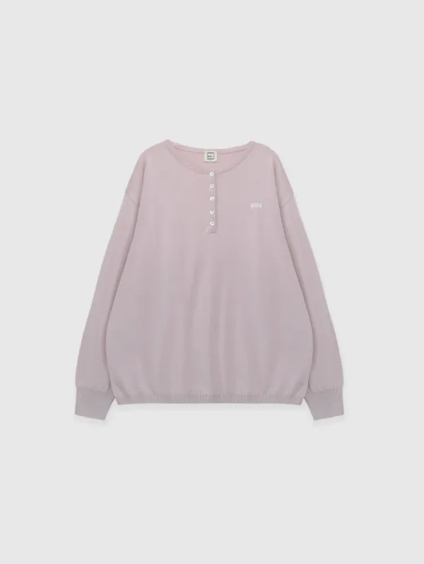 [8th 재입고] Cori Henley Neck Knit (Powder Pink)