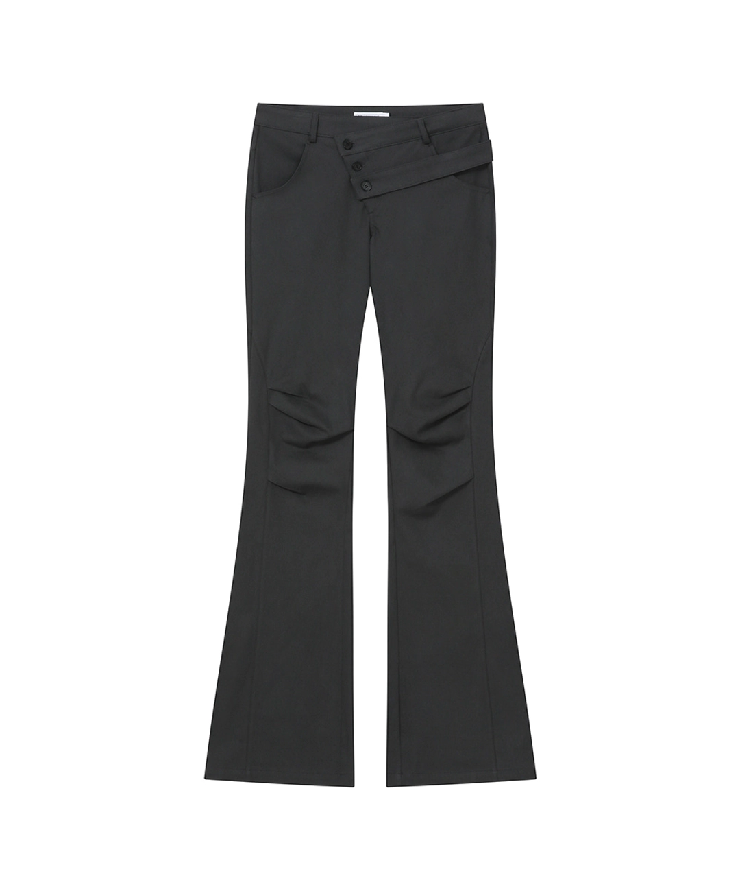 미세키서울 Diagonal strap bootcut pants CHARCOAL 상품 이미지 1