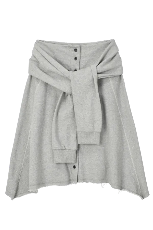 COTTON TIED SKIRT_GRAY