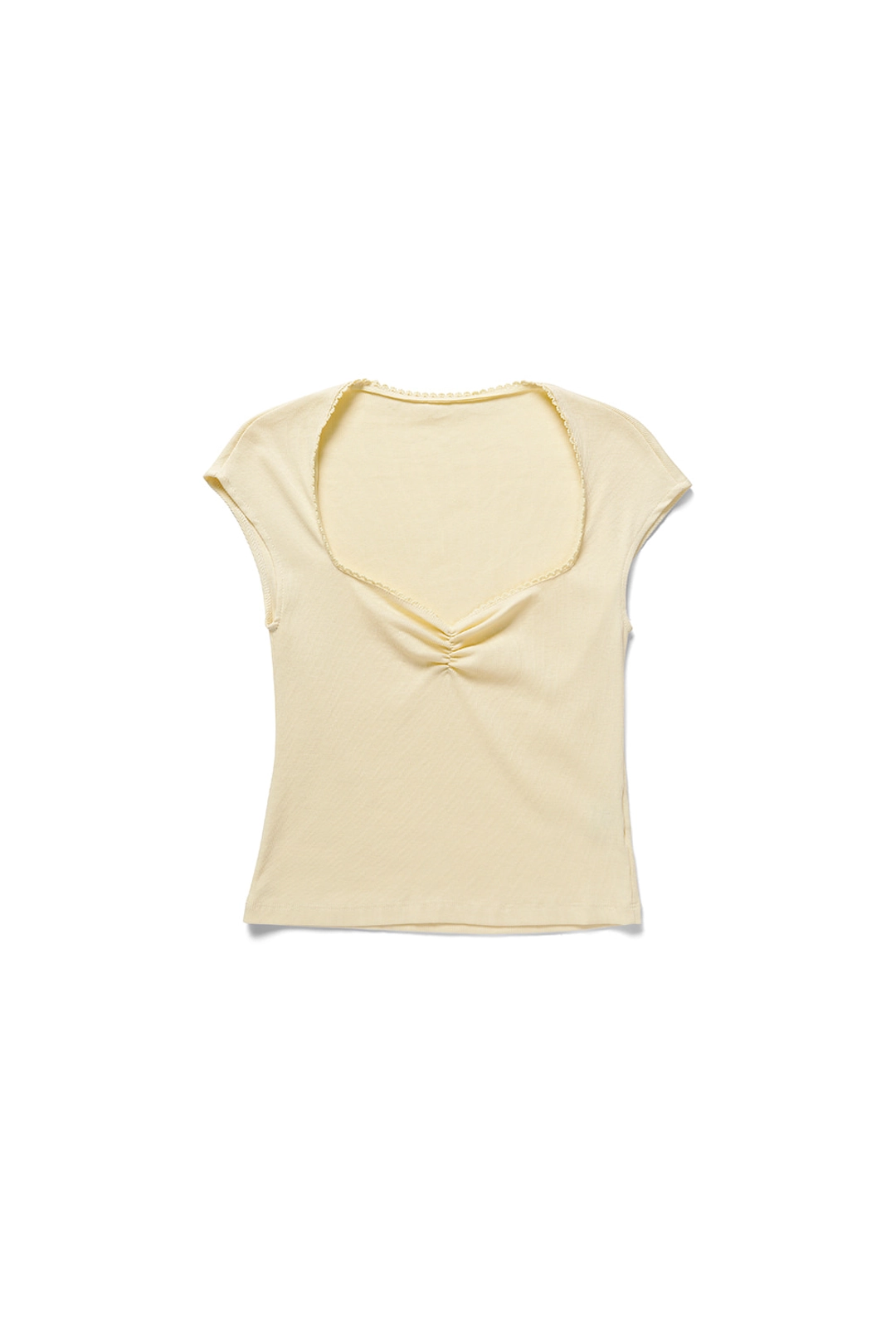 위드아웃썸머 Heart shirring t-shirt_yellow 상품 이미지 3