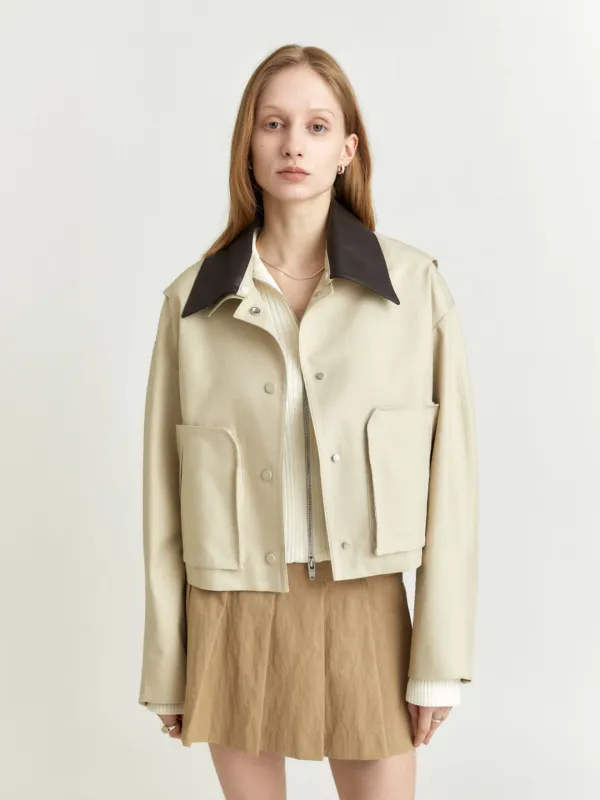 [2nd] ECLIPSE Crop Work Jacket_Beige