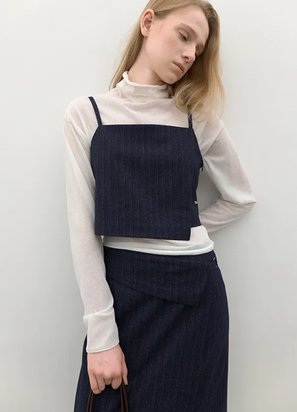 (BL-4456)STRIPE SET-UP BUSTIER BLOUSE