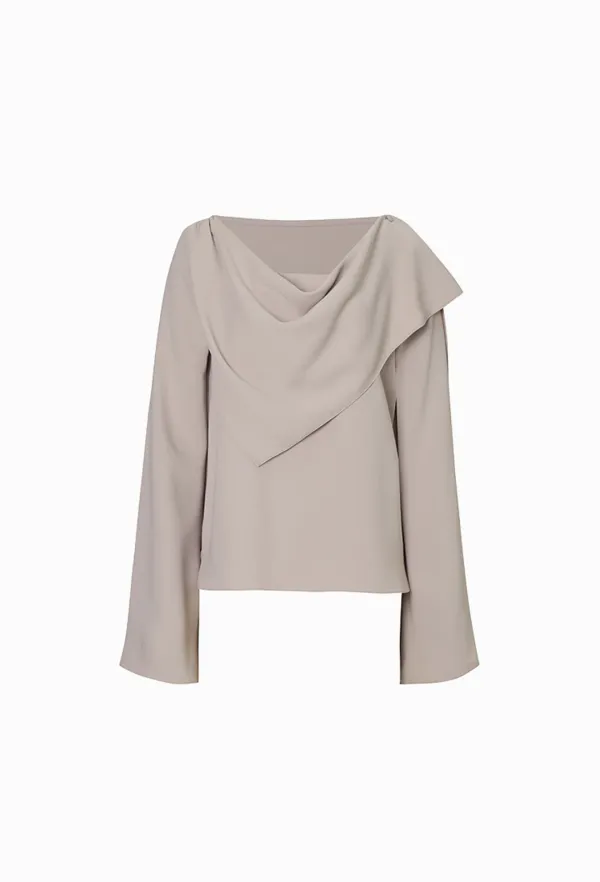 Bonita Scarf Blouse (Beige)