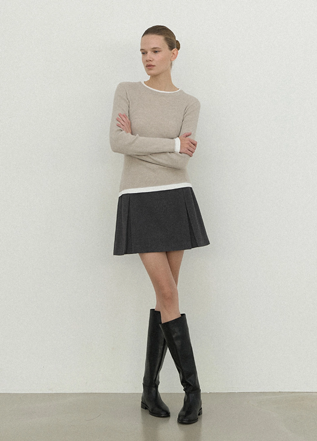 아뜰리에 나인 (Z-SK-4987)ESSENTIAL WARM MINI SKIRT S 상품 이미지 3