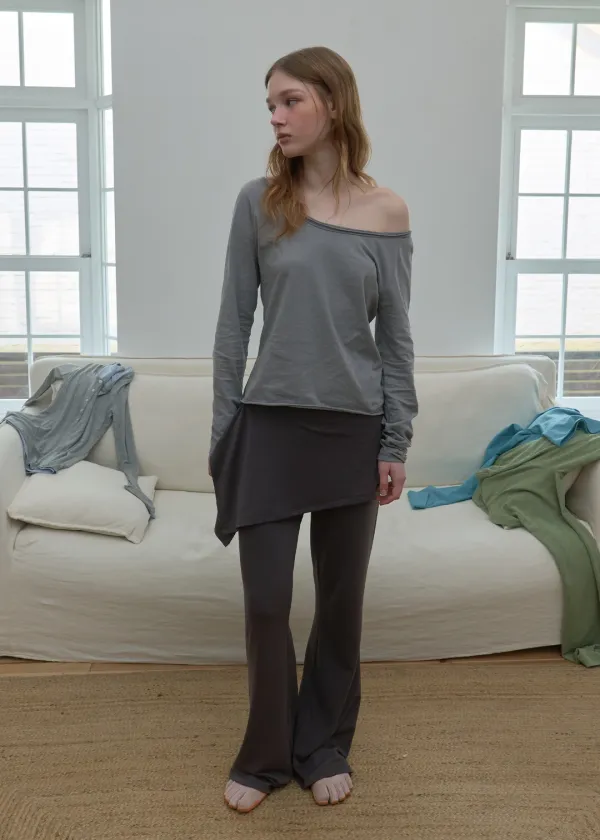 [SET] Soft Layered Skirt Pants_3Color