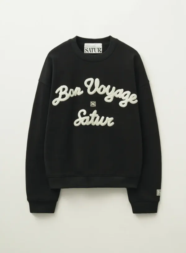 Bon Voyage Boucle Sweatshirt - Black