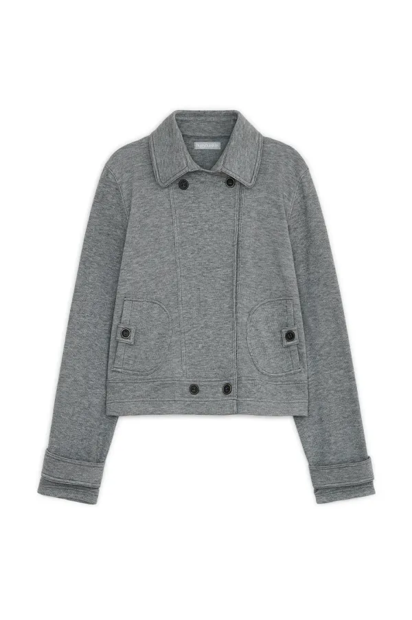 Double button sweat jacket (Gray)