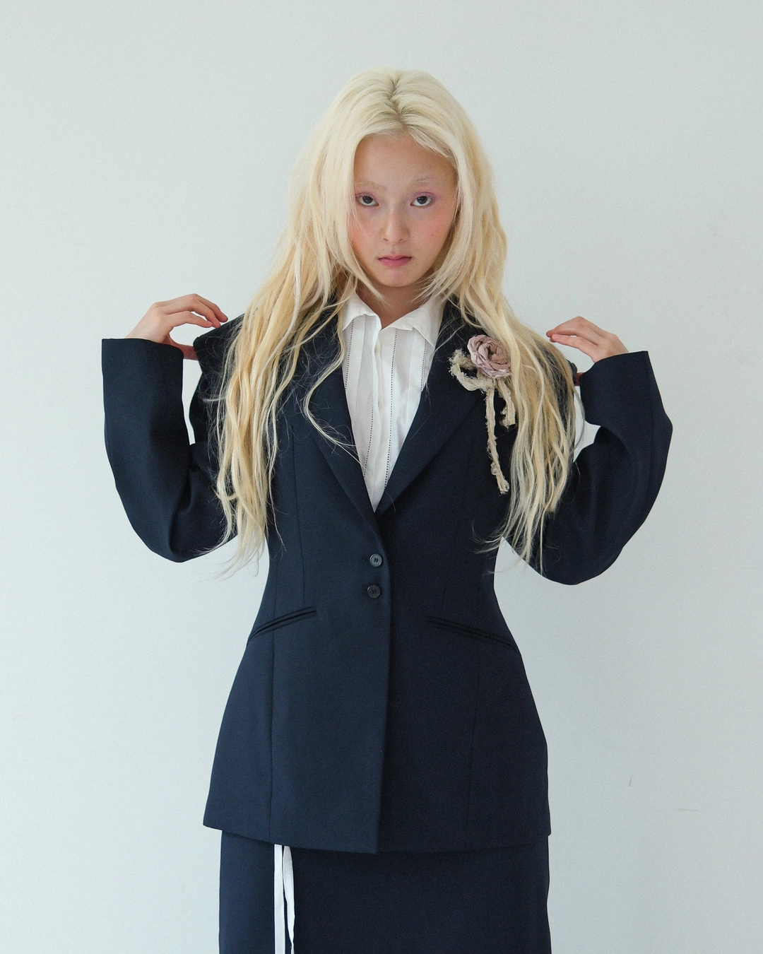 플레따 flétta Romantic Waisted Jacket_Navy 상품 이미지 2