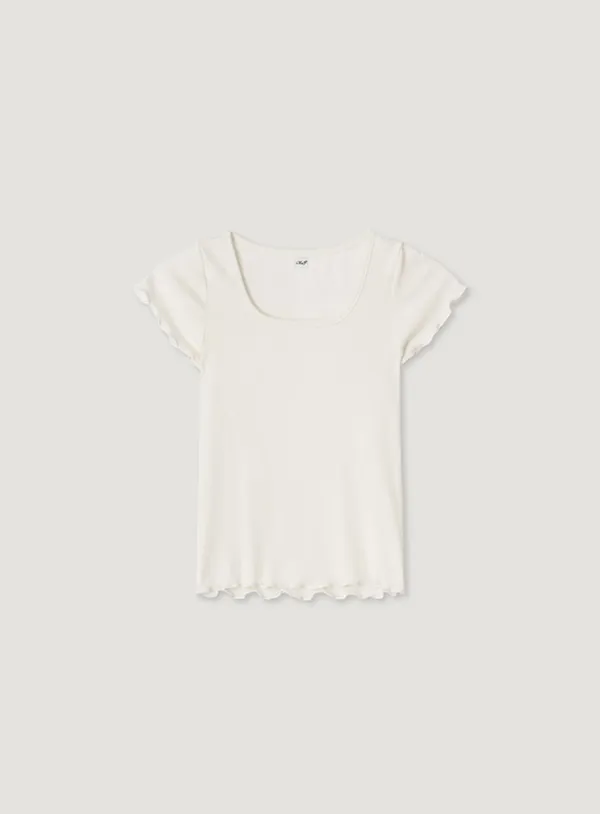 SILLY RUFFLE TEE_IVORY