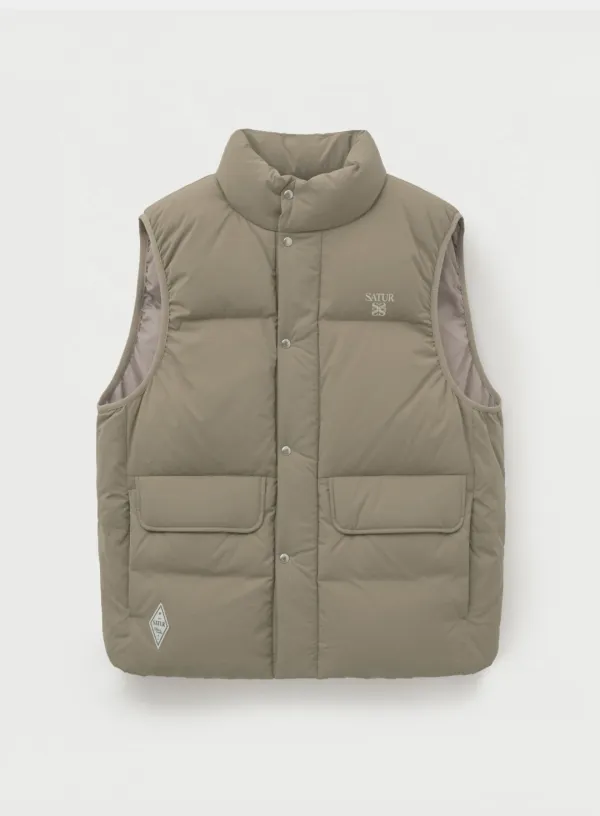 Apero Pocket Duck Down Padding Vest - Beige
