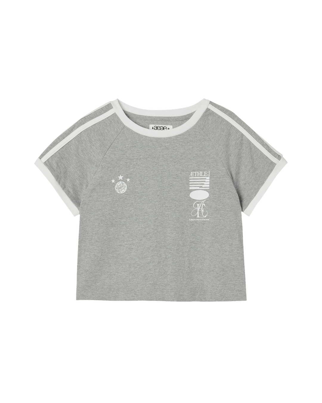 에이이에이이 ATHLETE STRIPE HALF T-SHIRTS [MELANGE GREY] 상품 이미지 2